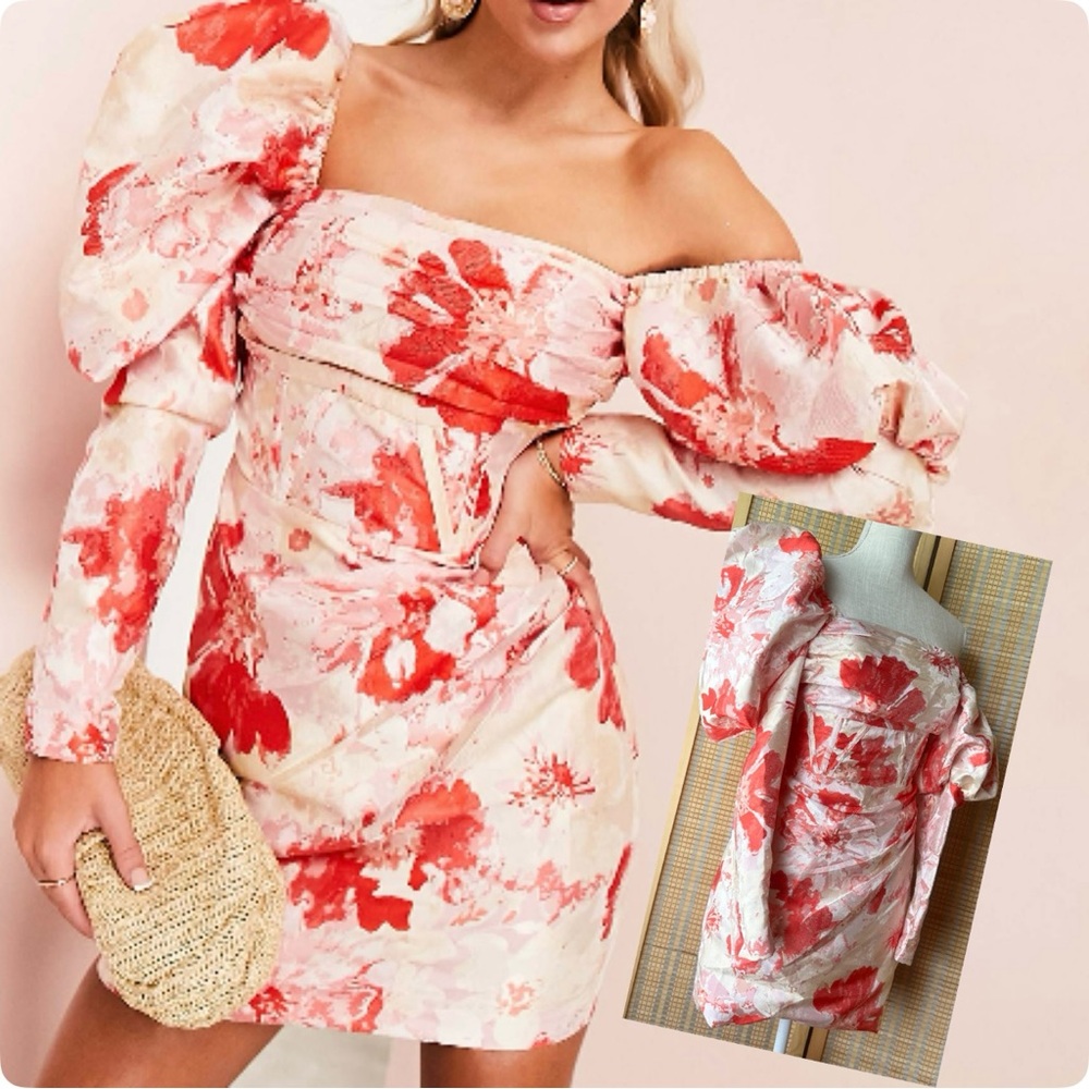 ASOS Floral Off-Shoulder Dress
